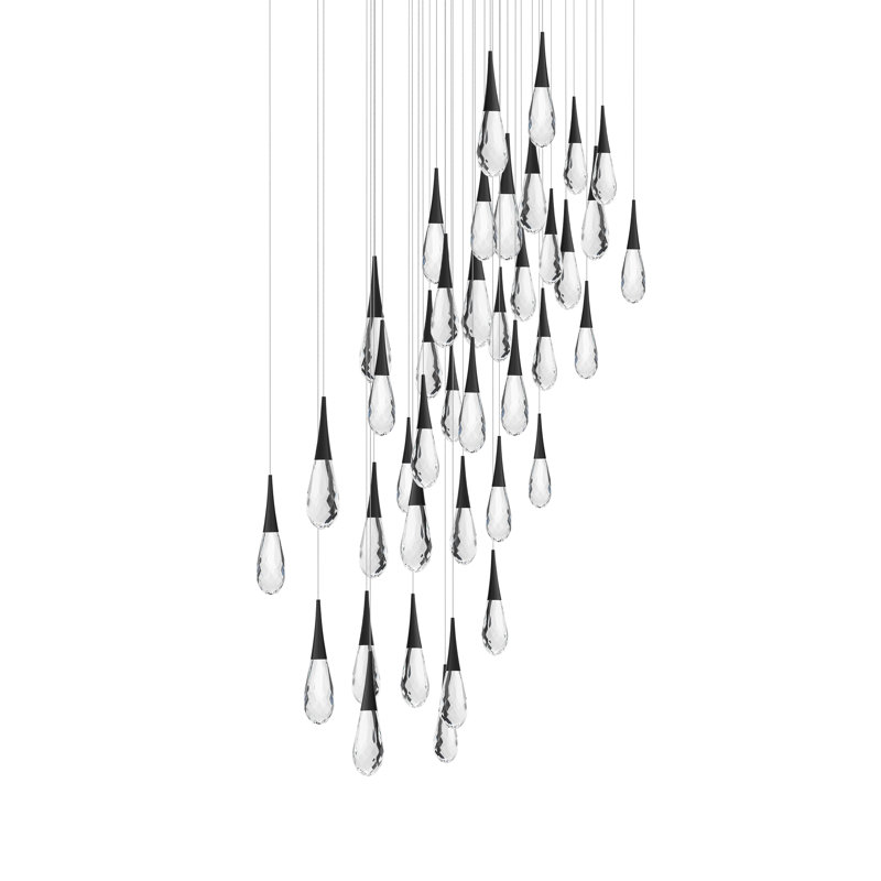 Hibiscus 41 - Light LED Pendant, Black