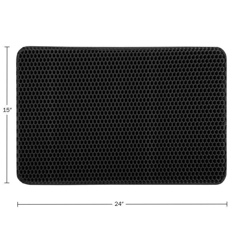 Tapis de litière pour chat, H 1,4 po x l 24,9 po x P 15,8 po, Noir, noir, noir, noir