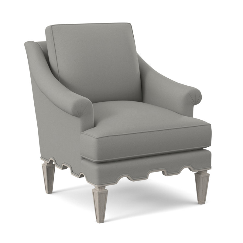 Palm Sunbrella® Boucle Armchair, Fizz Ivory 100% Polyester, Bisque