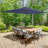 Rectangular Patio Umbrella - 10 Ft Easy Crank Sun Shade with Push Button Tilt for Outdoor Furniture, Deck, Backyard, or Pool by Pure Garden (Navy)-1385764645