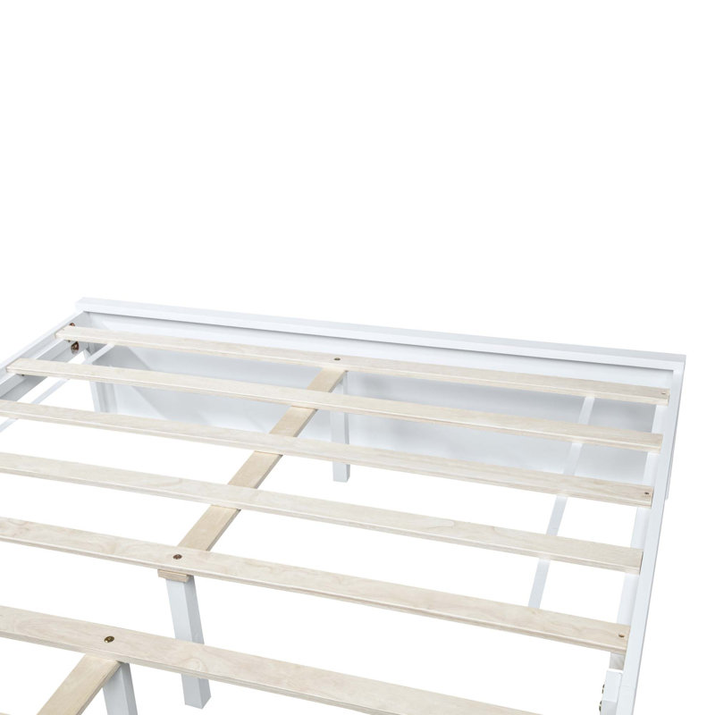 Tête de lit ajustable avec structure en bois de pin, White