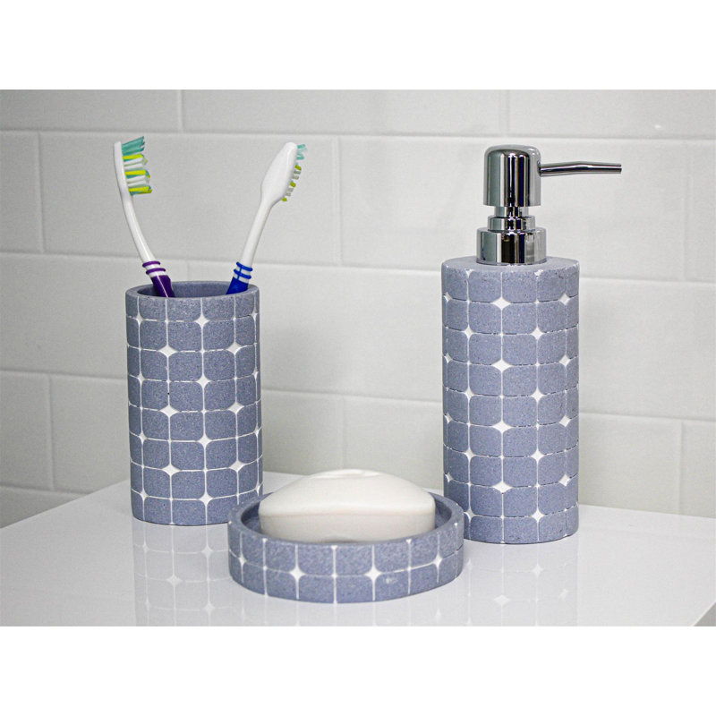 Shoib Bathroom Accessory Set, Sky Blue