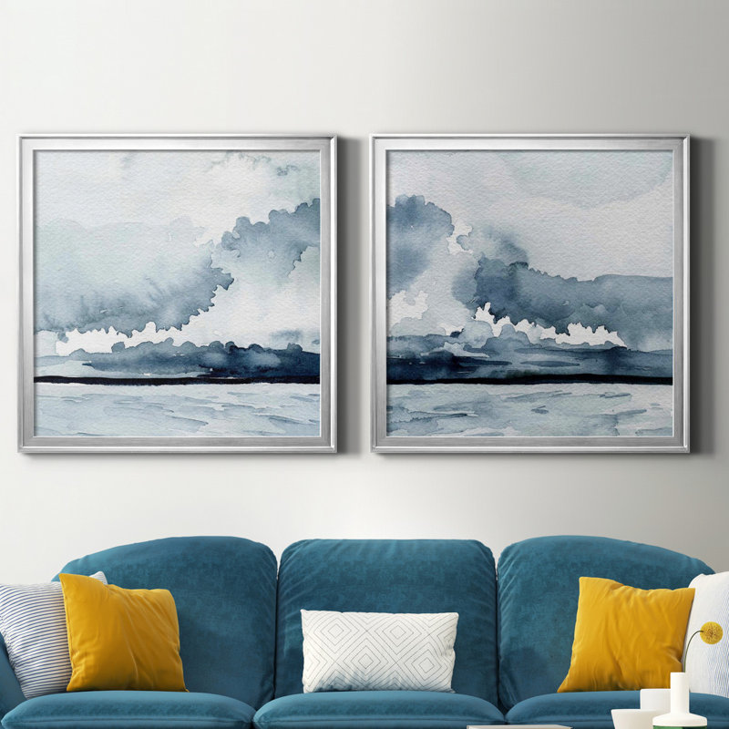 Passing Rain Storm IV Passing Rain Storm IV - Ensemble de 2 cadres photo, H 34,5 po x l 69 po x P 1,5 po, Pas de tapis