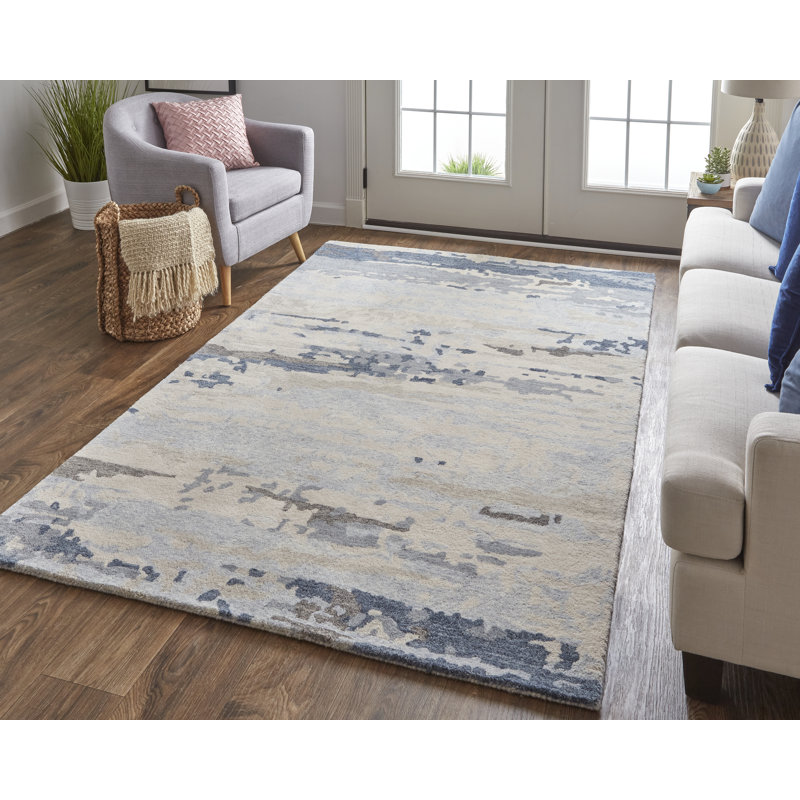 Hand Tufted Wool Abstract Indoor Rug, Rectangle 5' x 8'