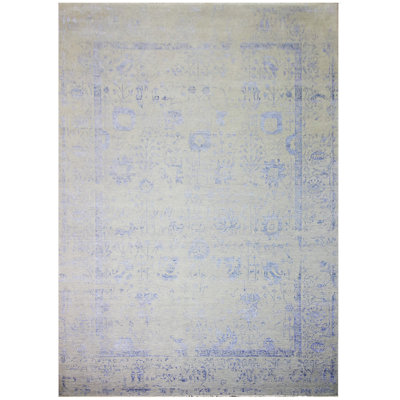 Oriental Area Rug in Silver