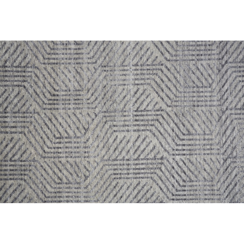 Vivien Hand Knotted Wool Geometric Area Rug, Rectangle 10' x 14'