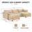 U Shape Sofa Couch With Movable Ottomans-119465519-119465517-119465516
