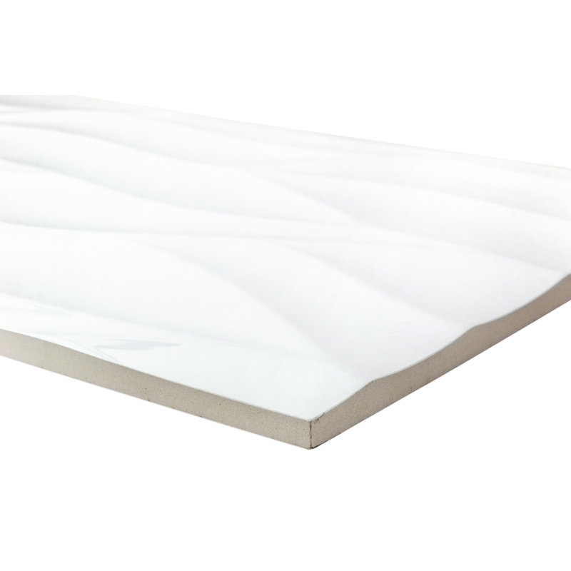 Carreau de céramique ondulé blanc 12 po x 36 po Ripple