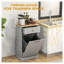 Meuble-poubelle de cuisine HOMCOM sur pied avec tiroir et système anti-basculement, en MDF gris.-136025069