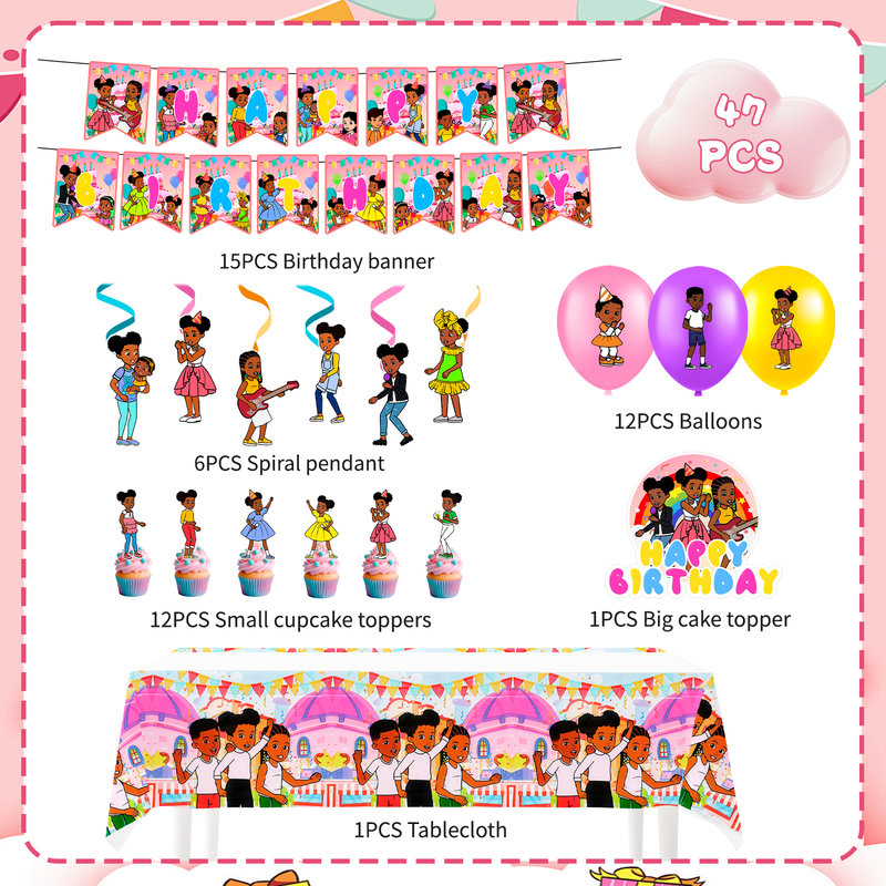 47 Pcs Gracie's Corner Birthday Party Supplies