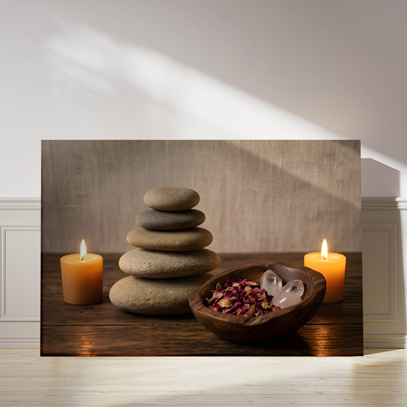 Impression sur toile Zen Balance Stones and Candles