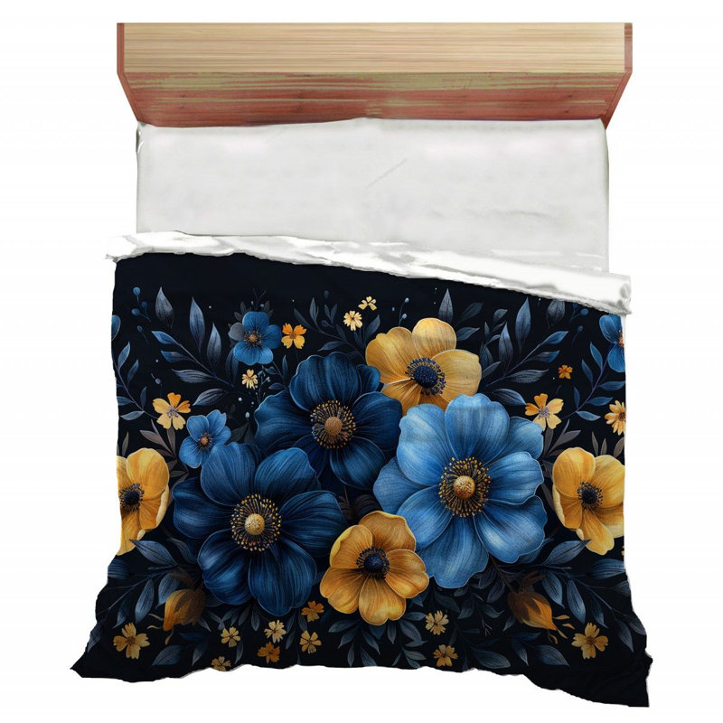 Trendy Floral Plush Microfiber / Polyester Comforter, Twin Comforter