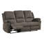 Ensemble 2 pièces: canapé inclinable et causeuse console, chenille brune-2072803506