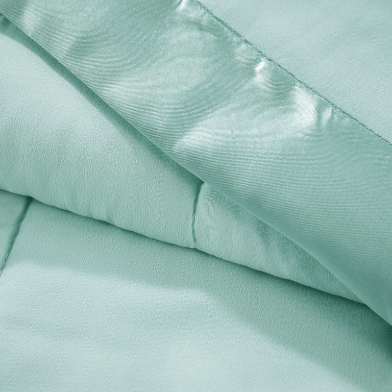 Très grande couverture en duvet synthétique avec bordure en satin, Écume de mer, écume de mer, Très grand lit