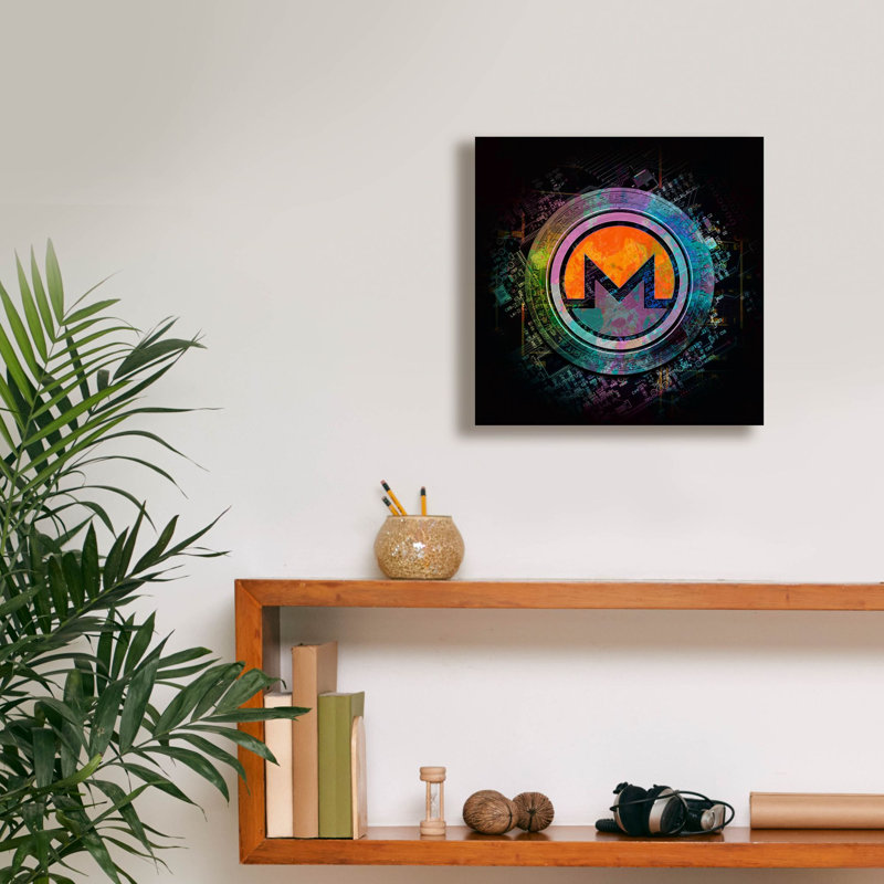 «Monero Crypto Power», art mural sur toile, H 12 po x l 12 po x P 0,75 po