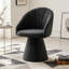 Fauteuil pivotant d'appoint, fauteuil de coiffeuse avec dossier incurvé, chaise de salle à manger rembourrée pour la maison-131650155