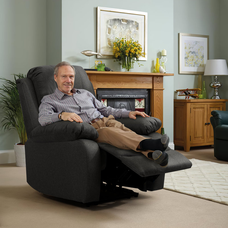 Lafay Fabric Reclining Chair, Dark Grey