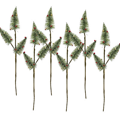 Faux Christmas Tree Spray   Set of 6   28"H   Green
