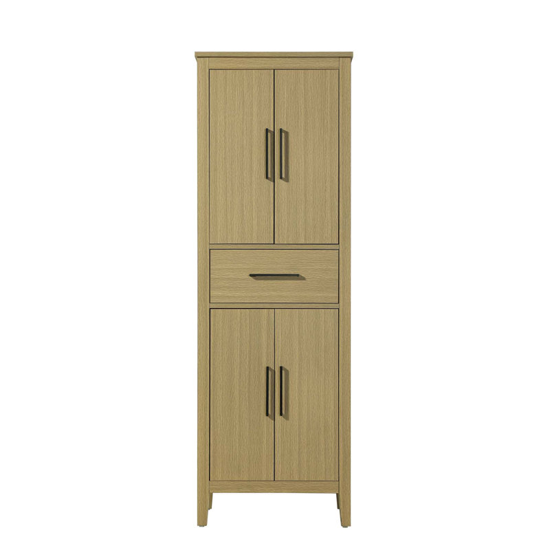 24 Inch Bath Storage Cabinet in Honey Brown, Honey Brown, 72" H x 24" W x 72" D