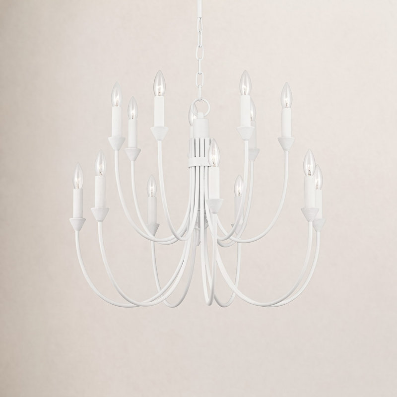Cate 14 - Light Chandelier, Gesso White
