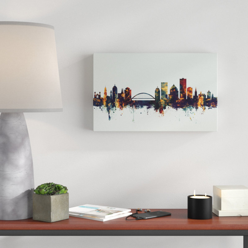 " Rochester New York Skyline IV " by Michael Tompsett, 12" H x 19" W x 2" D