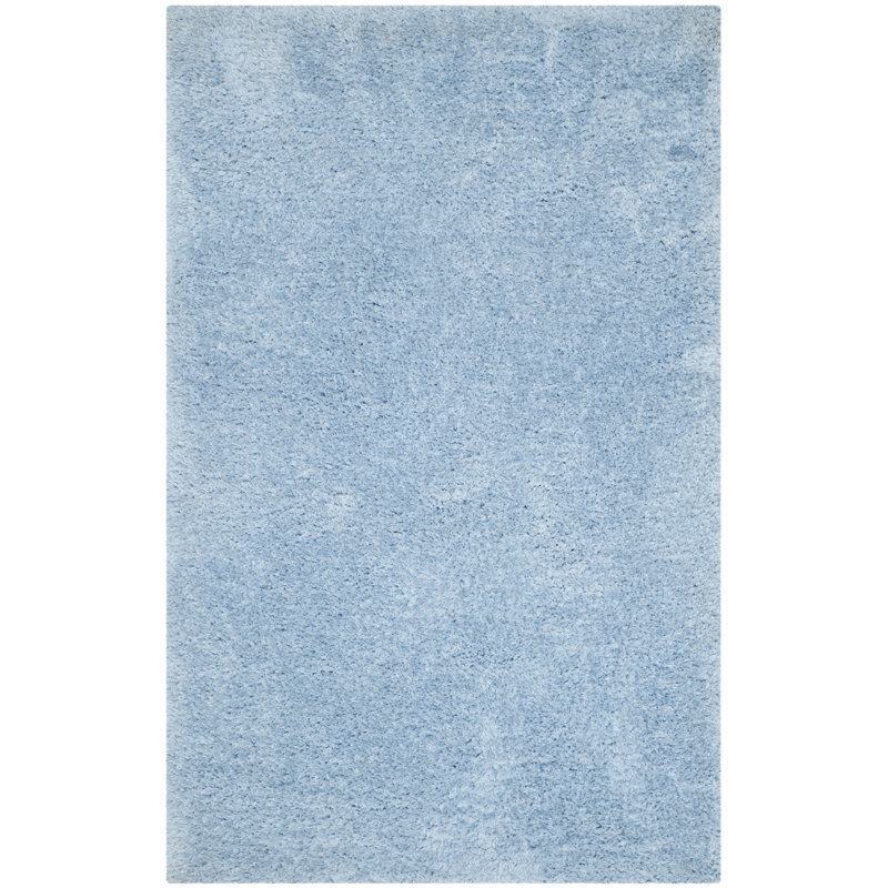 Tapis bleu clair touffeté à la main Franklynn, Rectangle 4 pi x 6 pi
