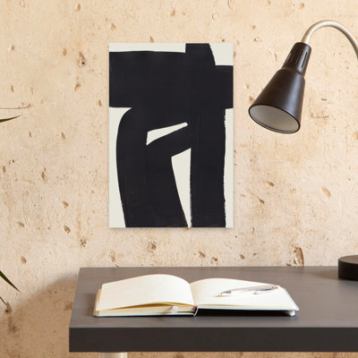 Abstract Black Form Abstract Contemporary Wall Art Print 1 Piece Wrapped Canvas Wall Art