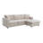 Comfortable Polyester Sectional Sofa with Movable Ottoman and Sturdy Frame-109279841