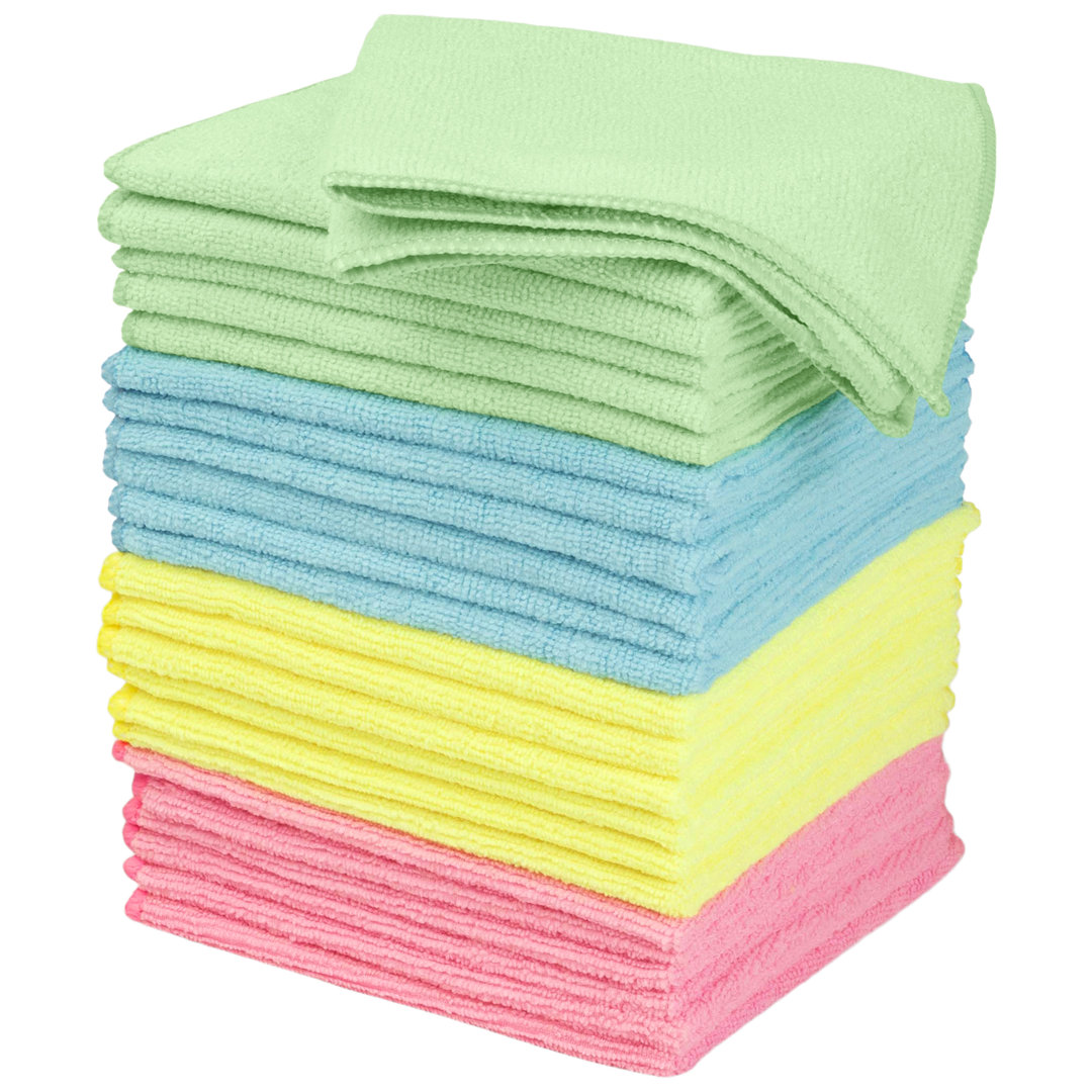 Stalwart Microfiber Cleaning Cloth Set - Microfiber Towels for Cars, Home, and Kitchen - Lint-Free Absorbent Cleaning Rags (Set of 24) Stalwart