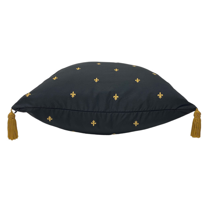 Motif de fleur de lys noir et doré minuit (contre 1)