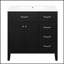 Meuble-lavabo noir de 36 pouces avec lavabo, structure solide, panneau de fibres à densité moyenne et beaucoup de rangement pour les salles de bain modernes