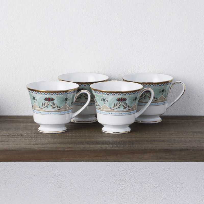 Ensemble de 4 tasses à thé Noritake Serene Garden, 8 oz