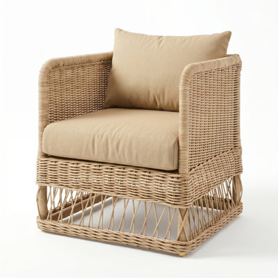 Destin Natural Outdoor Patio Club Chairs - Canvas Beige