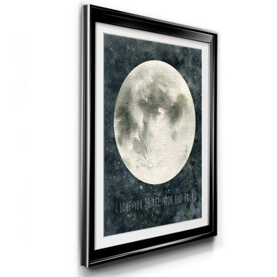 Moon Love - Reproduction d'art graphique sur papier encadré