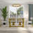70 Inch Sintered Stone Dining Table With Brushed Metal Base-19276362