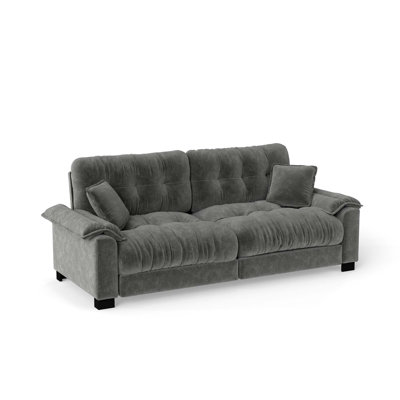 Modern Chenille Pleated Sofa with Reinforced Spring Support and High-Density Foam