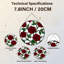Vitrail de vitrail H 7,8 po Red Roses-690234710
