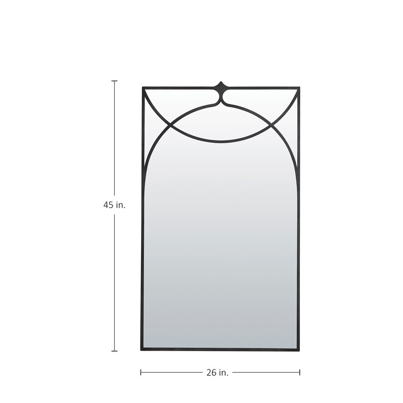 Swan Rectangle Metal Wall Mirror, Antique Pewter