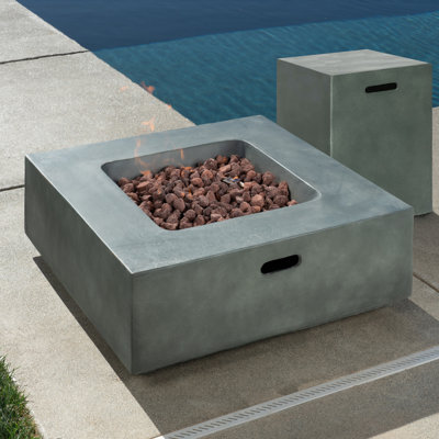 Onika Square Concrete Propane Fire Pit