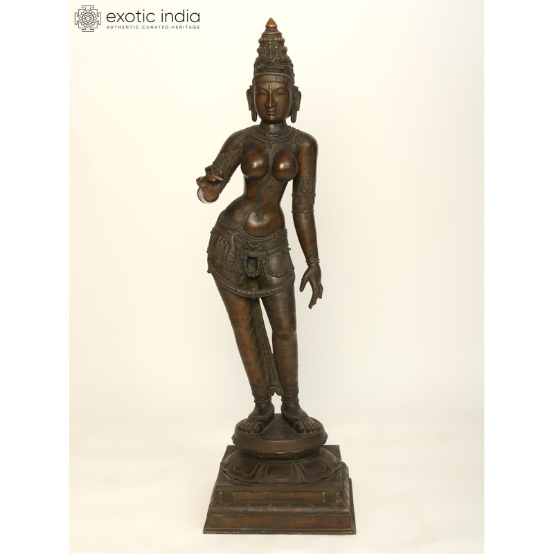 Grande déesse 48 "Sivagami (Devi Uma) | Fait à la main | Sculpture en bronze