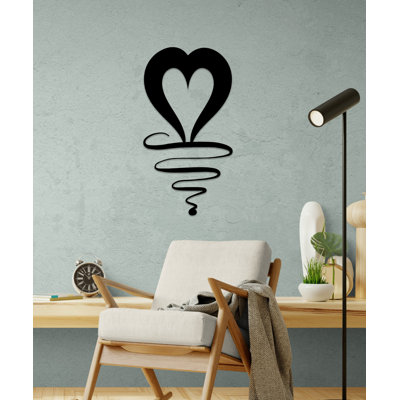 Heart Abstract Love Metal Wall Art Decor For Birthday, Wedding, Valentines or Mothers Day Gift