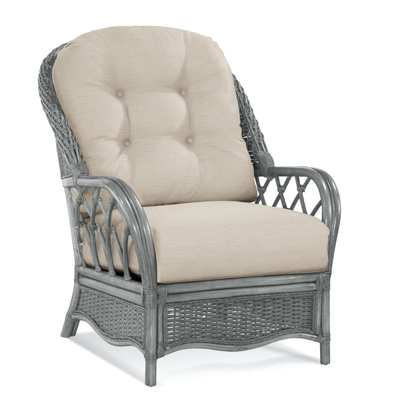  Everglade Rattan Arm Chair, White Sugar Performance; 0863-91, Havana