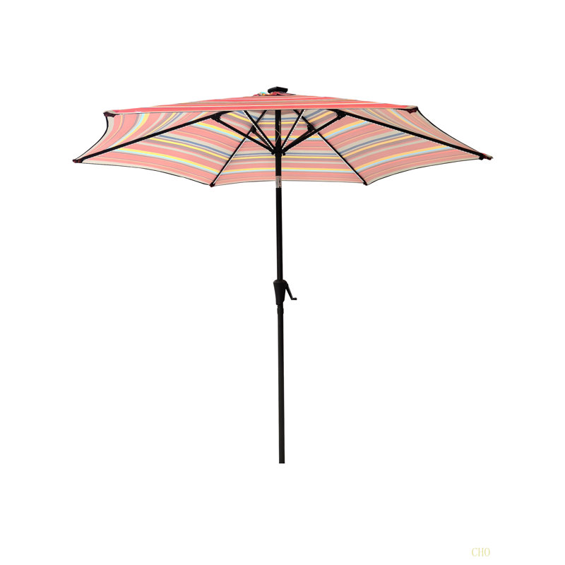 PARAPLUIE 9 PIEDS AVEC RAYURES, Red