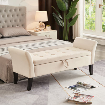 Banc rembourré 51,5 po avec rangement