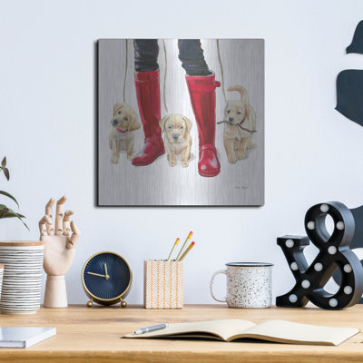Red Barrel Studio® 'Furry Fashion Friends 1' by Emily Adams Metal Wall Art
