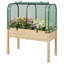Mini lit de jardin surélevé en bois avec serre-113717135