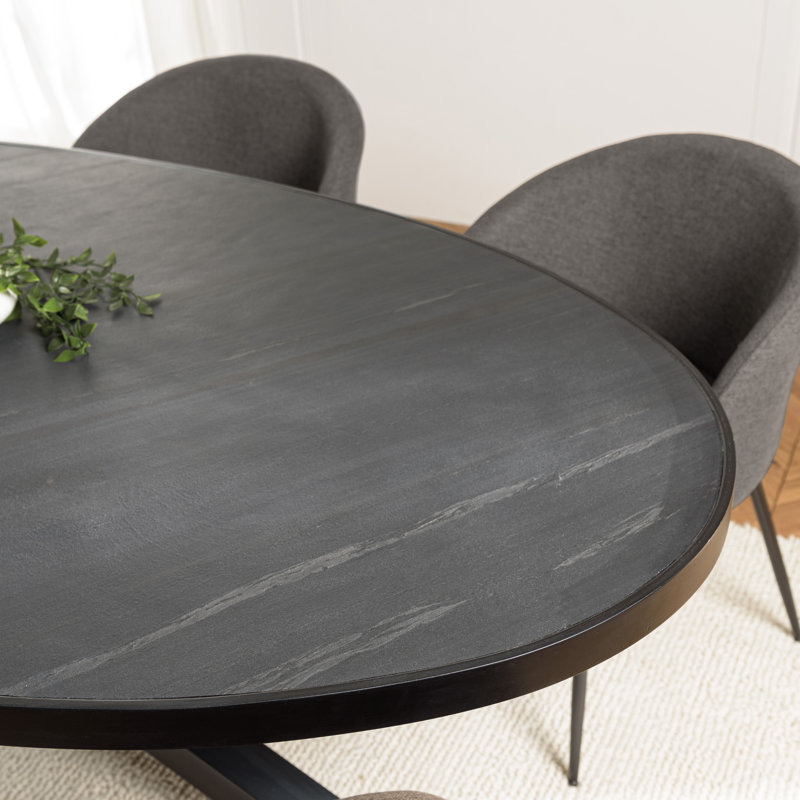 Basile Oval Dining Table, Black
