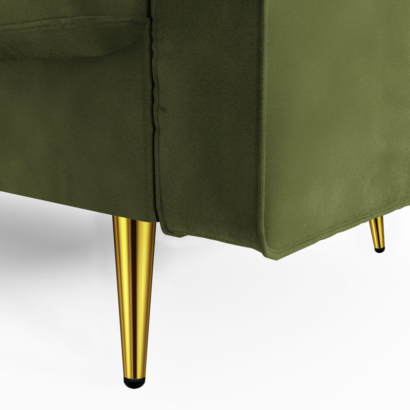 Madalinn 58'' Velvet Loveseat, Olive Green Velvet