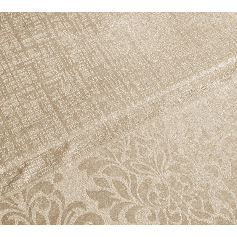 Velvet Duvet Cover, Double Duvet Cover + 2 Standard Pillowcases, Beige