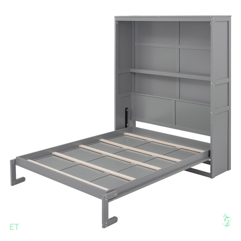 Grand lit escamotable mural avec tablettes